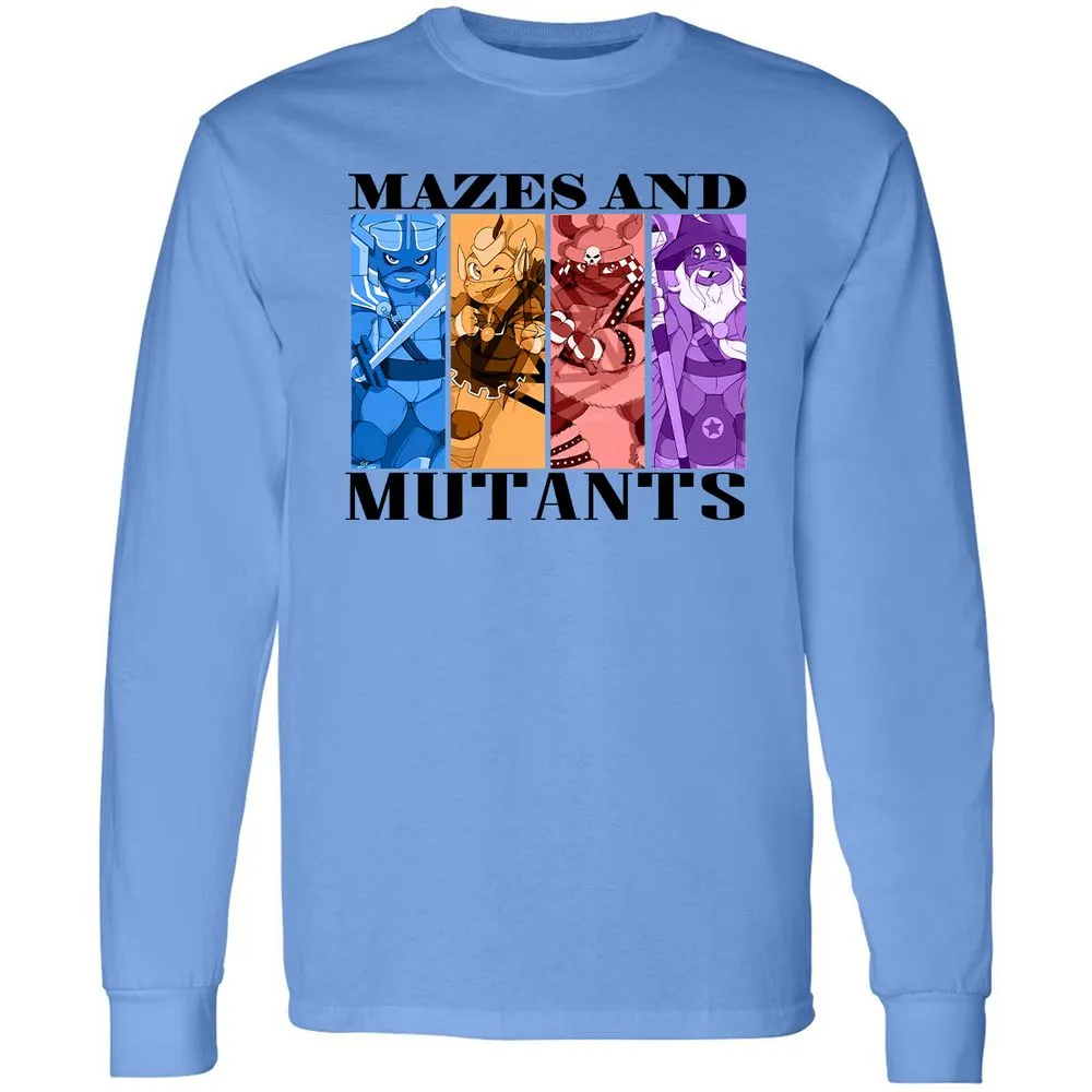 Mazes & Mutants Long Sleeve T-Shirt - Carolina Blue - 2