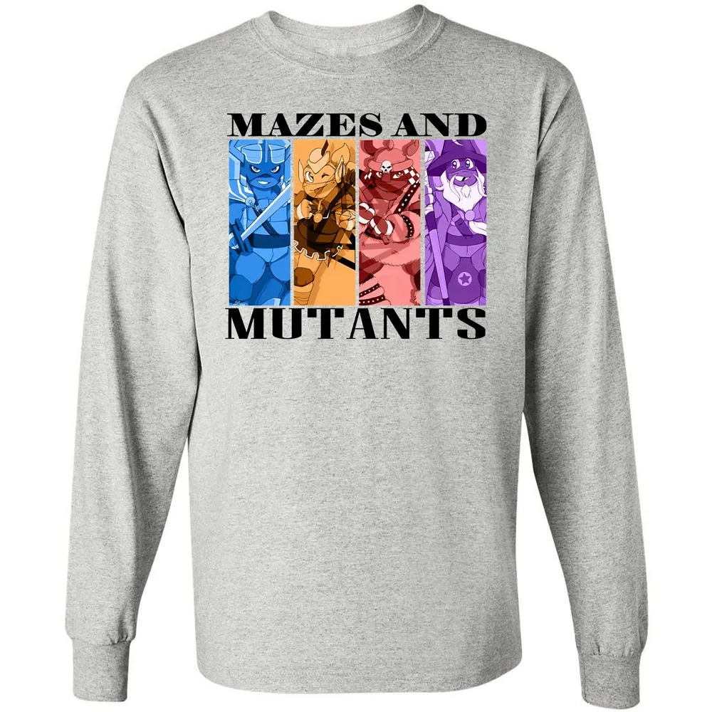 Mazes & Mutants Long Sleeve T-Shirt - Ash - 5