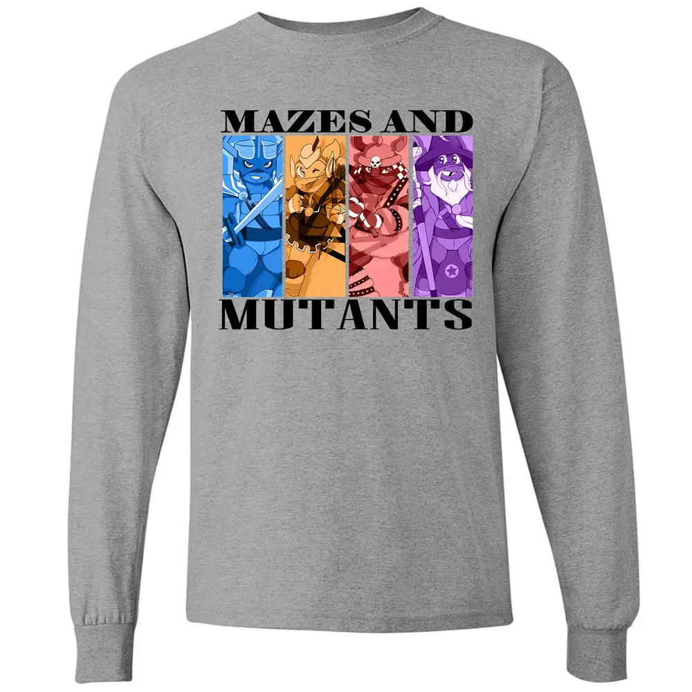 Mazes & Mutants Long Sleeve T-Shirt - Graphite Heather - 6
