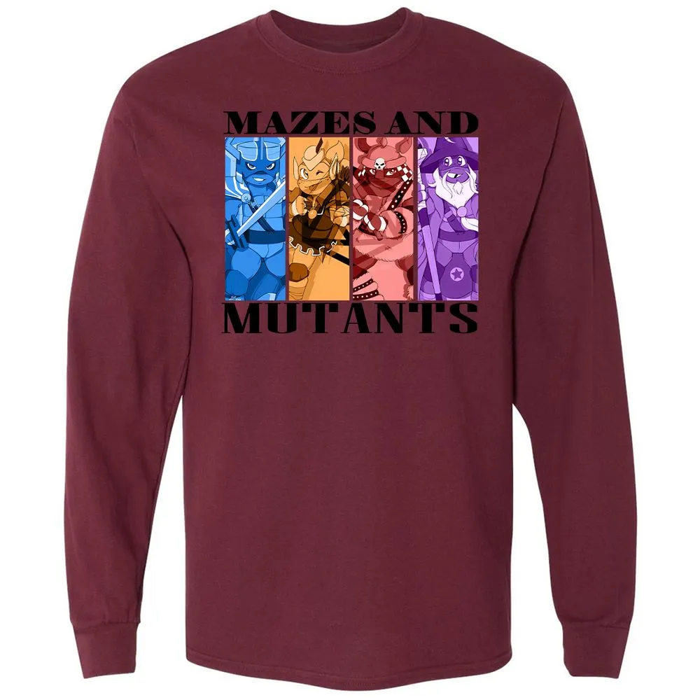 Mazes & Mutants Long Sleeve T-Shirt - Maroon - 11