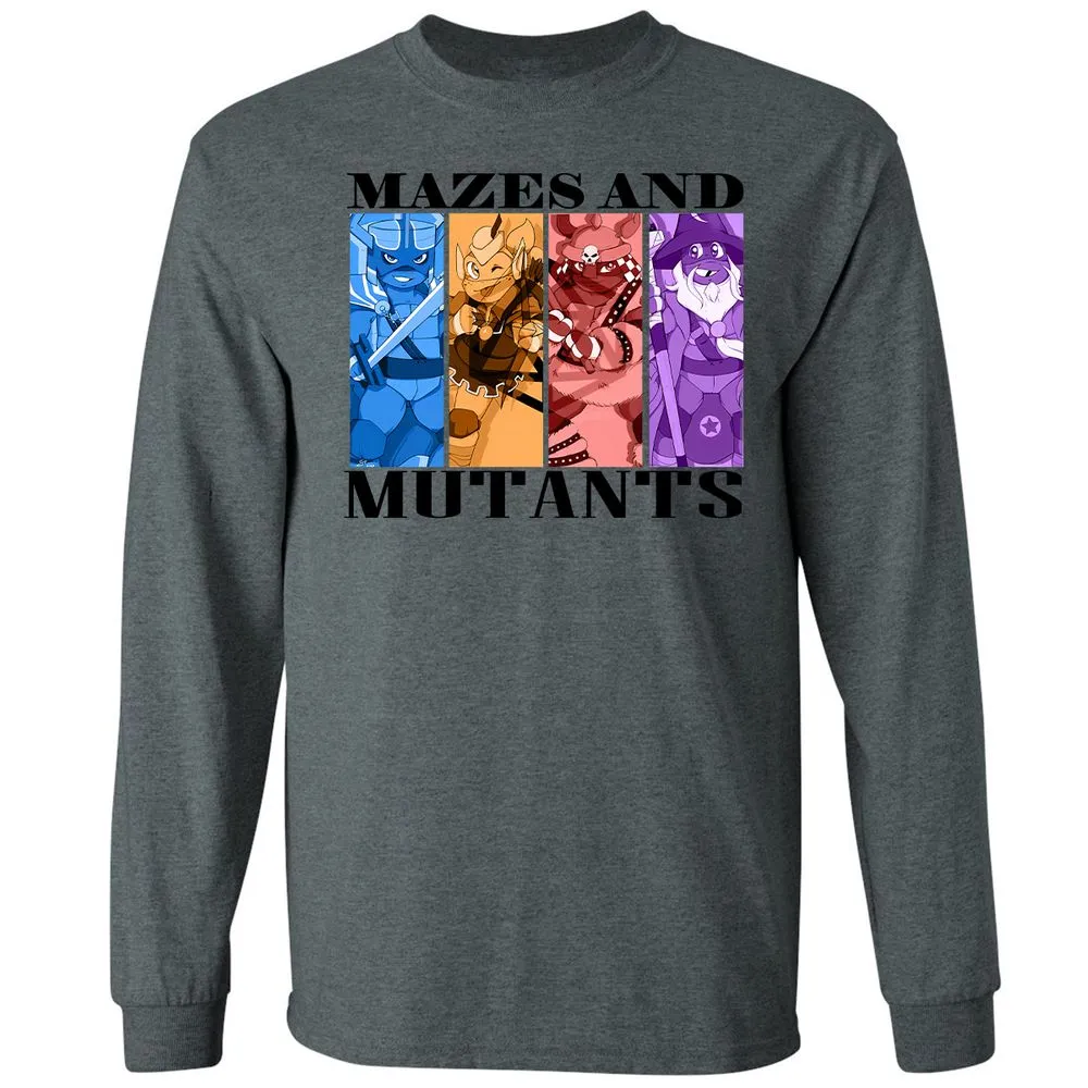 Mazes & Mutants Long Sleeve T-Shirt - Dark Heather - 15