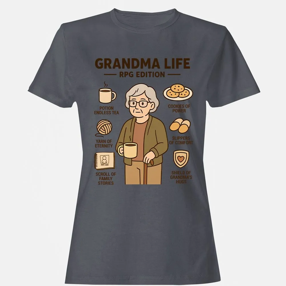 Grandma Life RPG Edition Women's T-Shirt - Dark Heather - 5