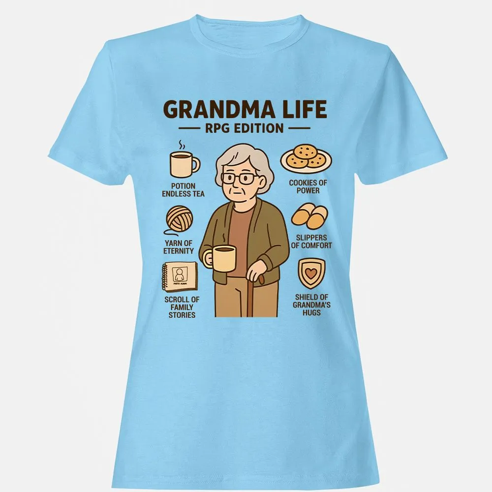Grandma Life RPG Edition Women's T-Shirt - Light Blue - 8