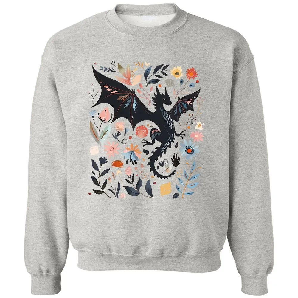 Floral DnD Dragon - Ash - 2