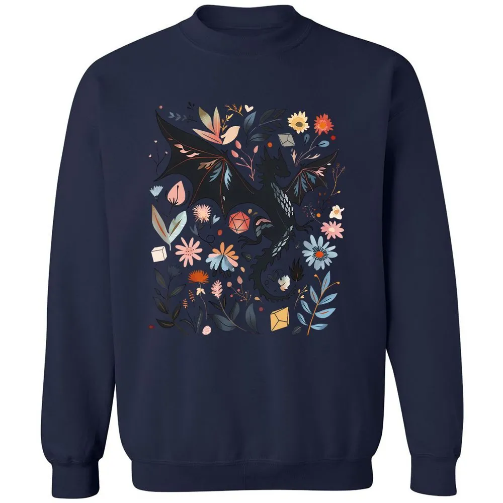Floral DnD Dragon - Navy - 8