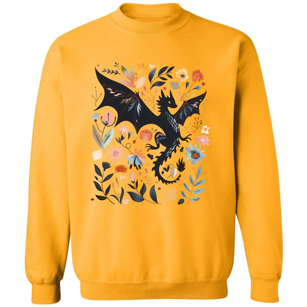 Floral DnD Dragon - Gold - 11