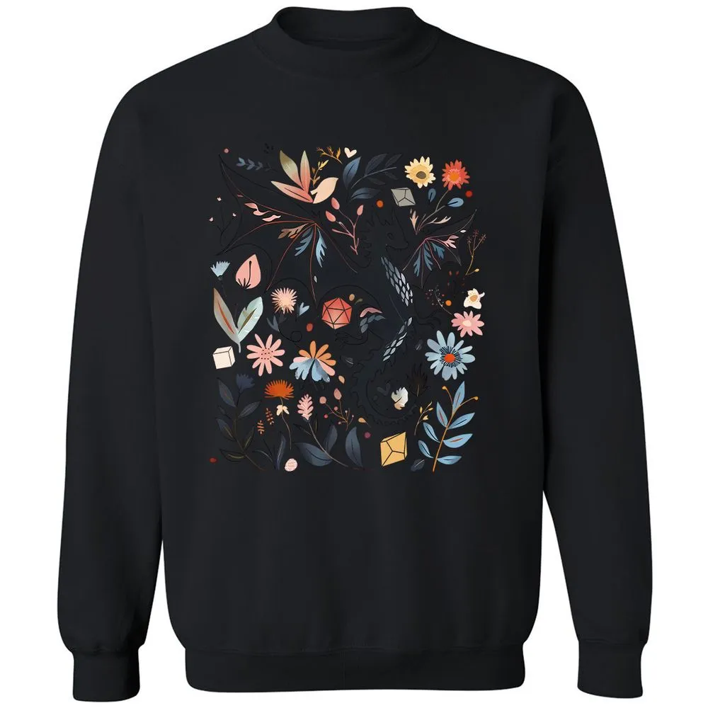 Floral DnD Dragon - Black - 12