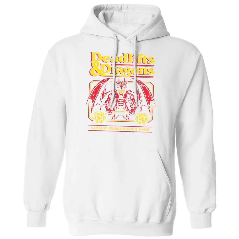 Deadlifts And Dragons Classic Unisex Hoodie - White - 11