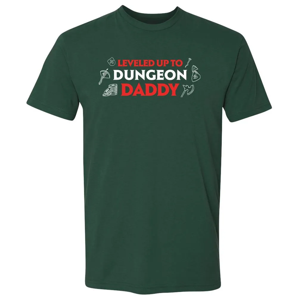 Leveled Up To Dungeon Daddy Premium Unisex T-Shirt - Forest Green - 13