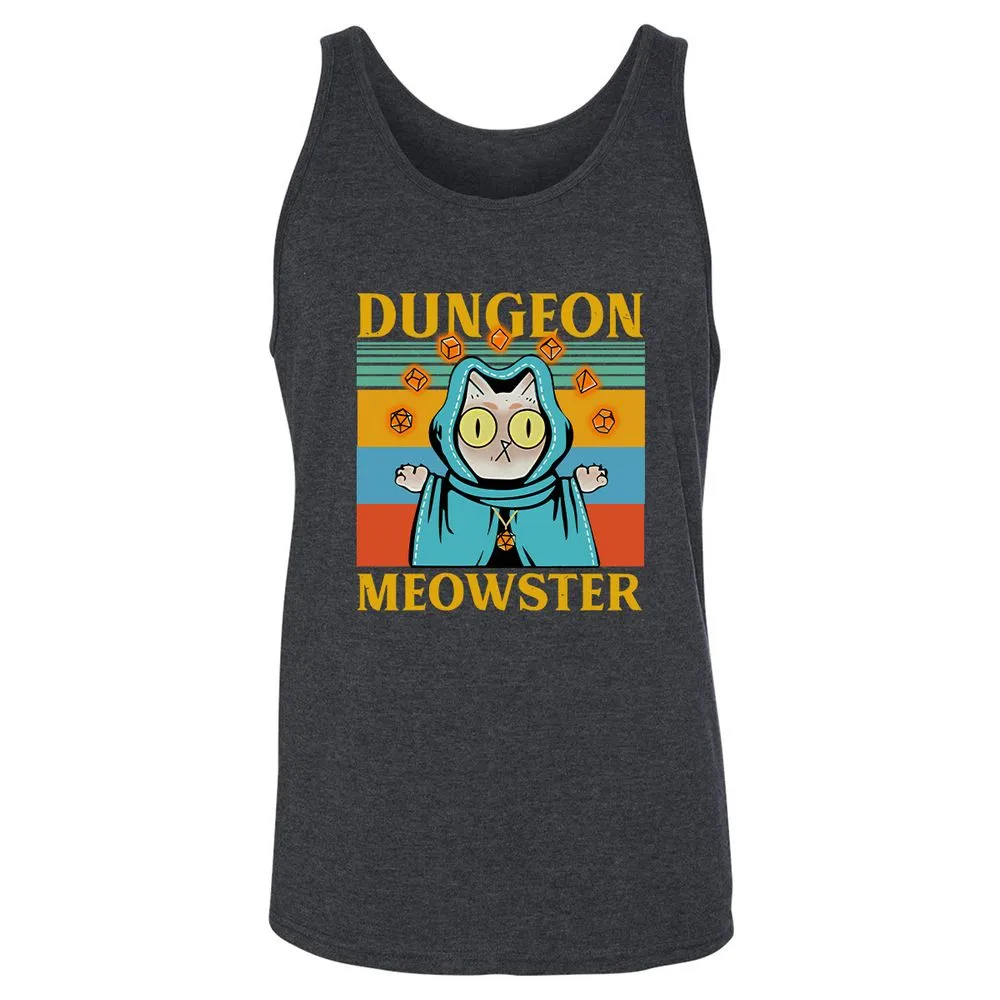 Dungeon Meowster Unisex Jersey Tank - Dark Grey Heather - 6