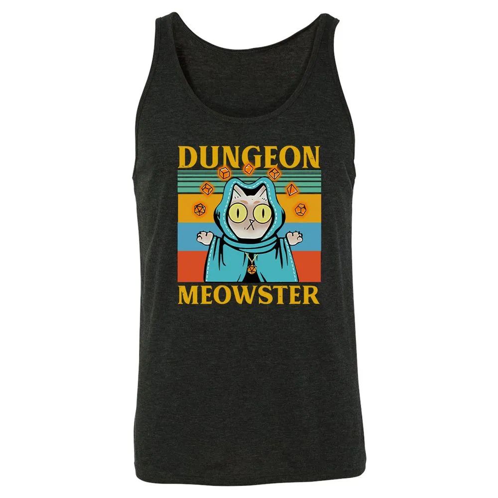 Dungeon Meowster Unisex Jersey Tank - Charcoal Black Triblend - 5