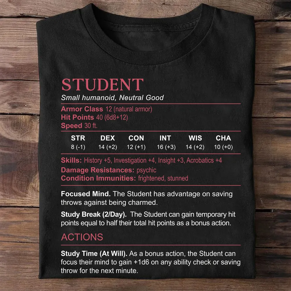 Student Stats Classic Unisex T-Shirt - 1