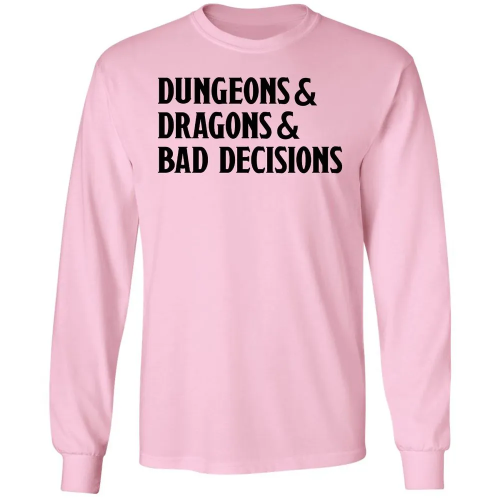 Bad Decisions Long Sleeve T-Shirt - Light Pink - 3