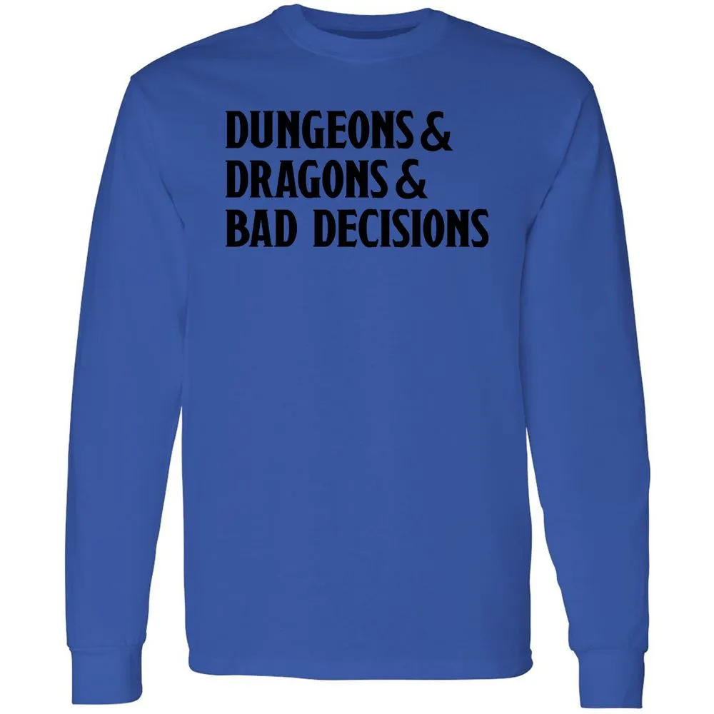 Bad Decisions Long Sleeve T-Shirt - Royal - 4
