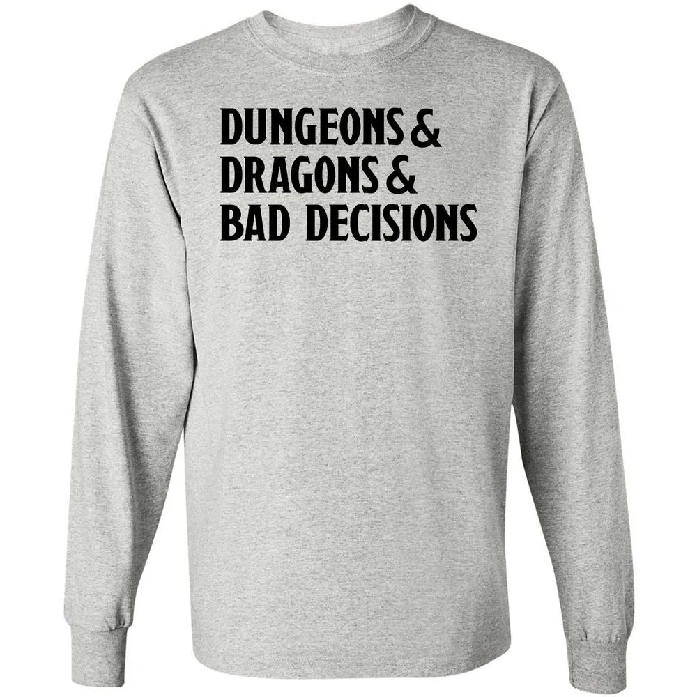 Bad Decisions Long Sleeve T-Shirt - Ash - 5