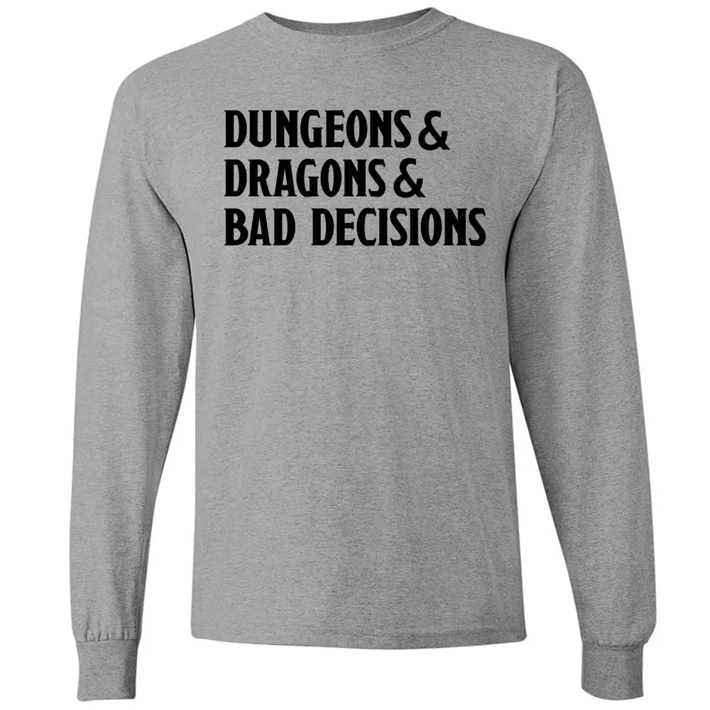 Bad Decisions Long Sleeve T-Shirt - Graphite Heather - 6