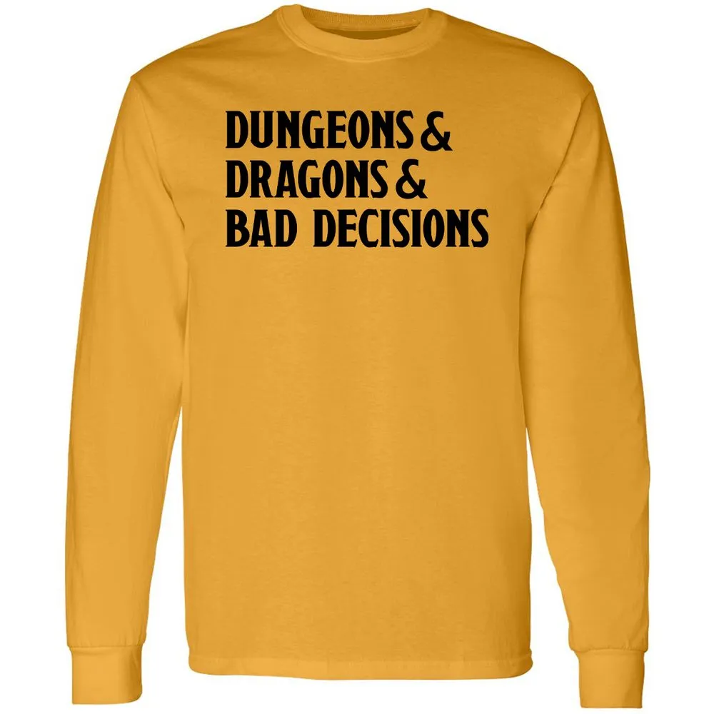 Bad Decisions Long Sleeve T-Shirt - Gold - 9
