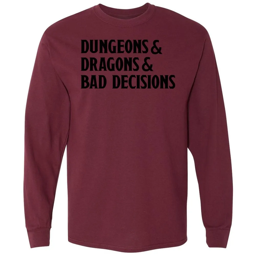 Bad Decisions Long Sleeve T-Shirt - Maroon - 11