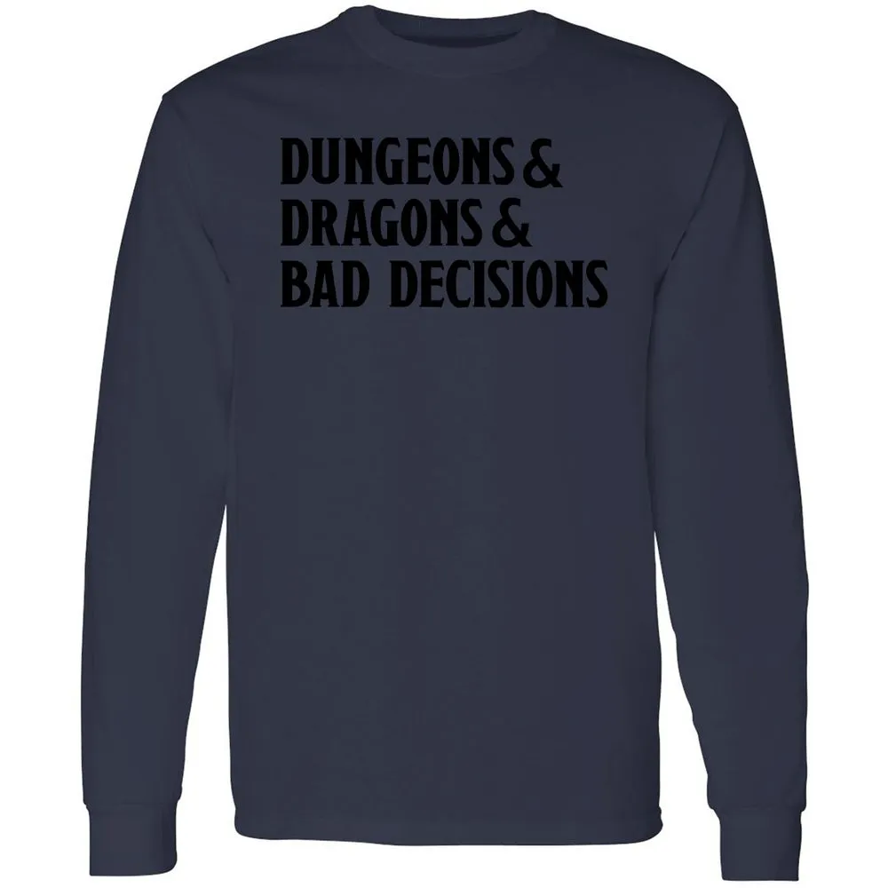 Bad Decisions Long Sleeve T-Shirt - Navy - 12