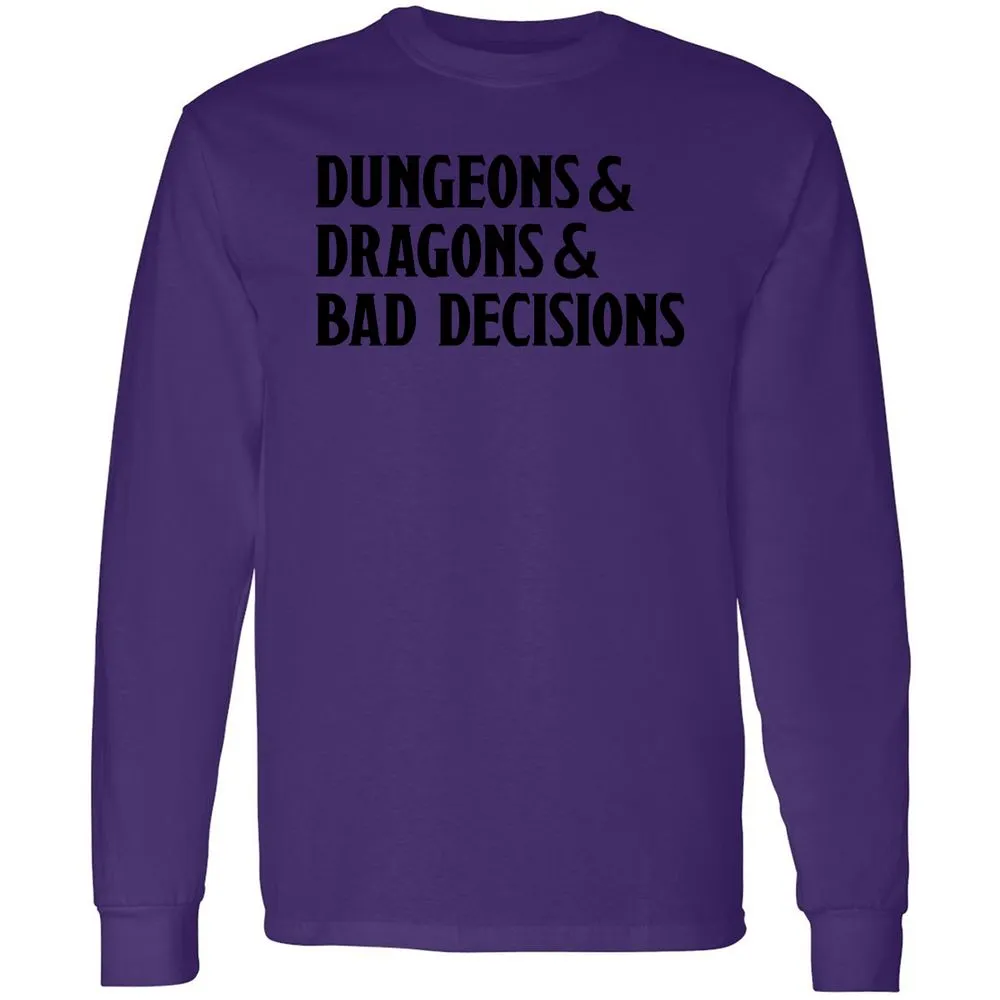 Bad Decisions Long Sleeve T-Shirt - Purple - 13