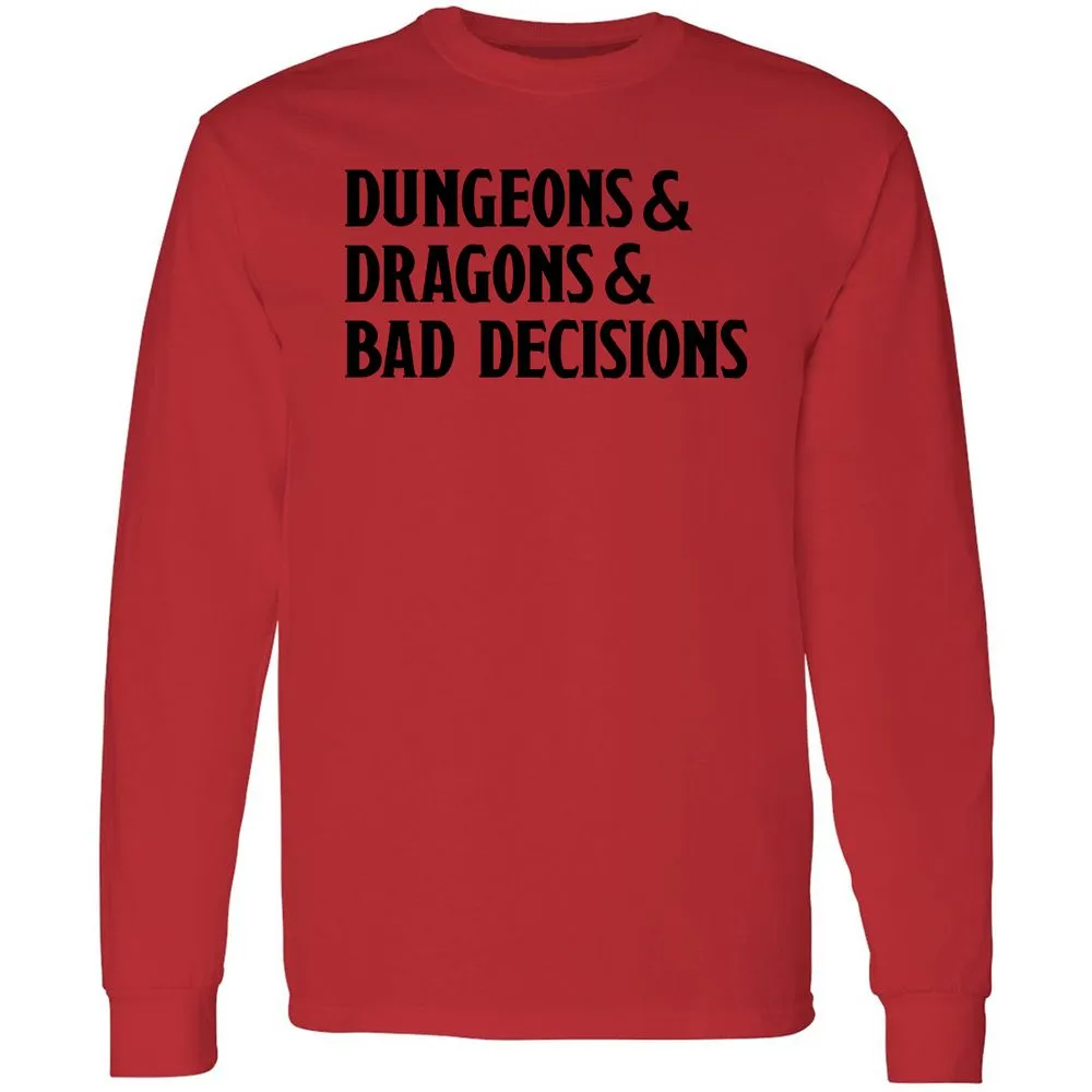 Bad Decisions Long Sleeve T-Shirt - Red - 14