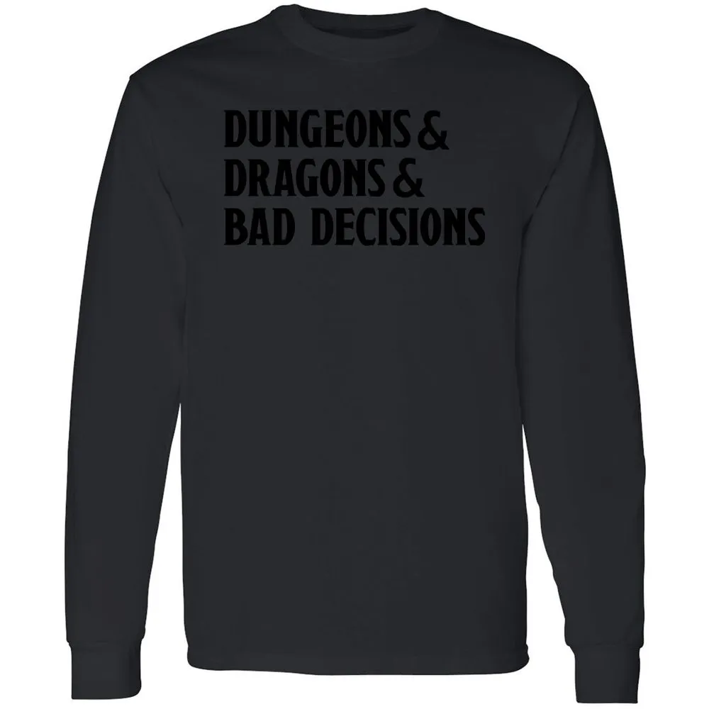 Bad Decisions Long Sleeve T-Shirt - Black - 16
