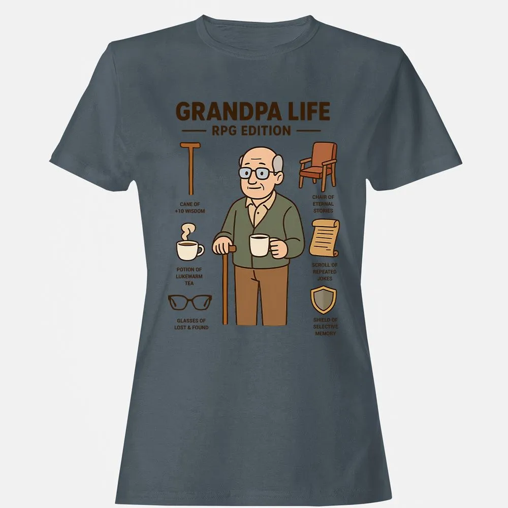 Grandpa Life RPG Edition Women's T-Shirt - Charcoal - 3