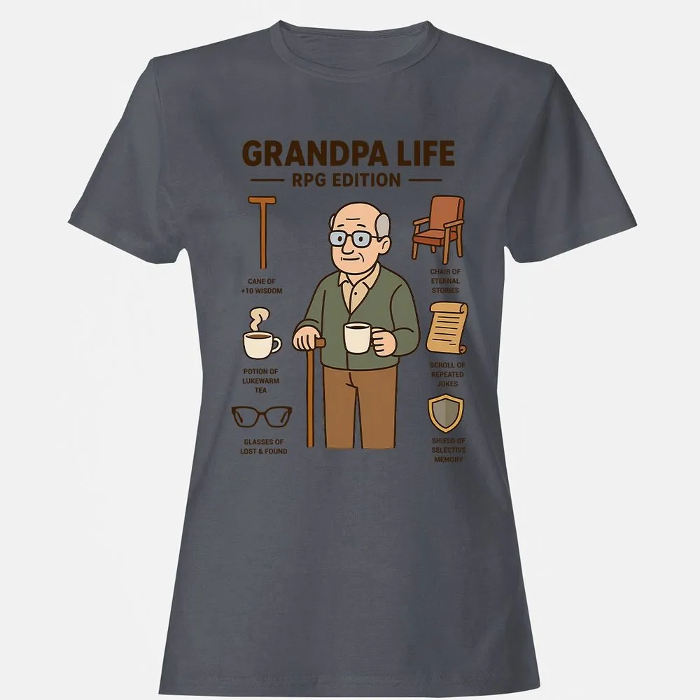 Grandpa Life RPG Edition Women's T-Shirt - Dark Heather - 5