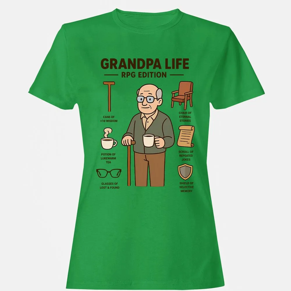 Grandpa Life RPG Edition Women's T-Shirt - Irish Green - 7