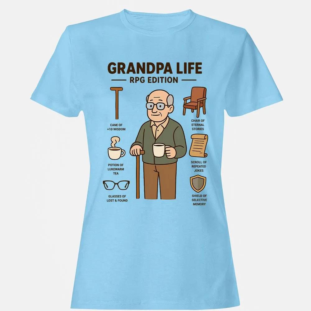 Grandpa Life RPG Edition Women's T-Shirt - Light Blue - 8