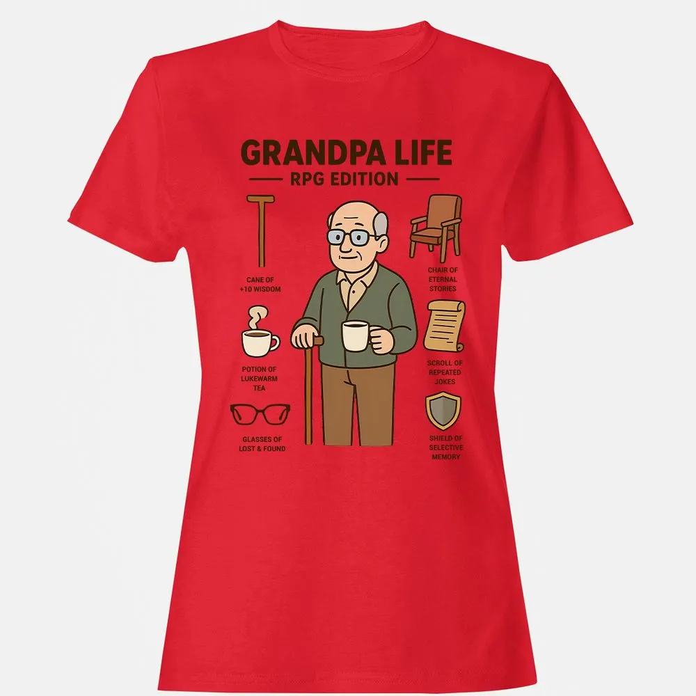 Grandpa Life RPG Edition Women's T-Shirt - Red - 13