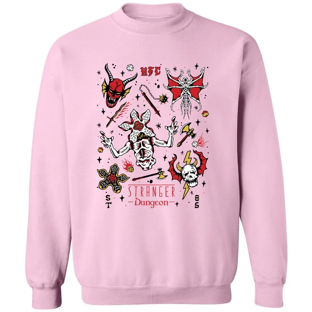 STRANGER DUNGEON Classic Unisex Sweatshirt - Light Pink - 3