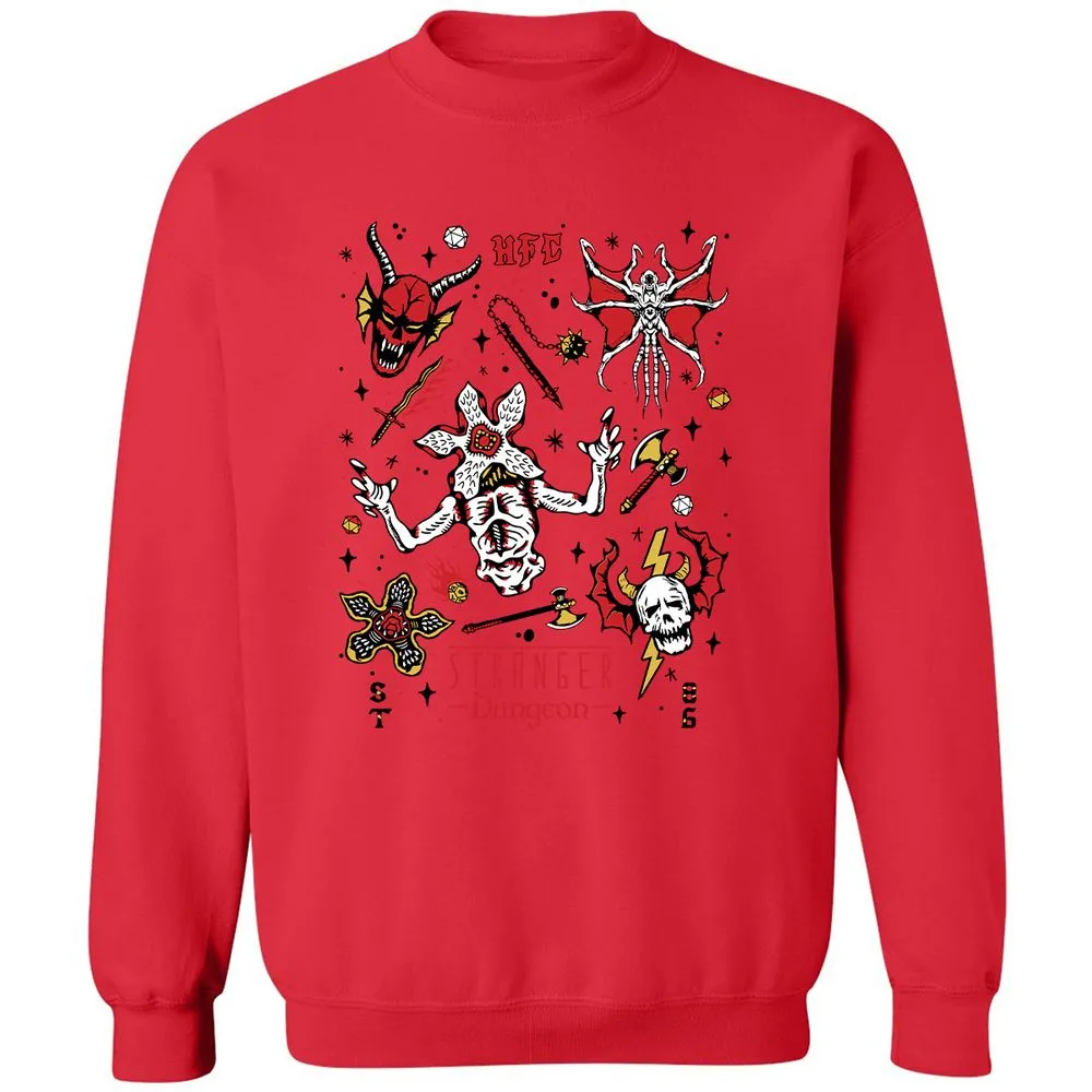 STRANGER DUNGEON Classic Unisex Sweatshirt - Red - 5