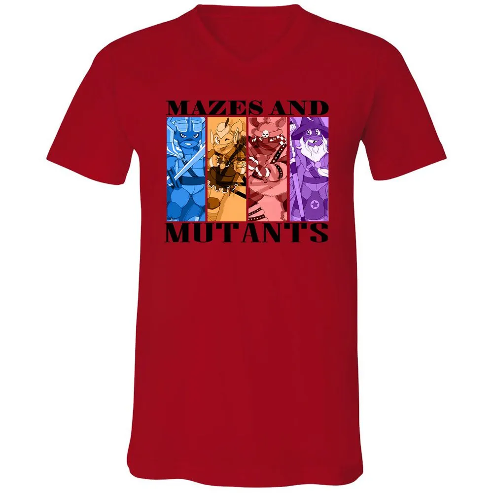 Mazes & Mutants Unisex V-Neck T-Shirt - Red - 3