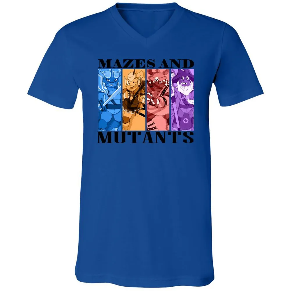 Mazes & Mutants Unisex V-Neck T-Shirt - True Royal - 4