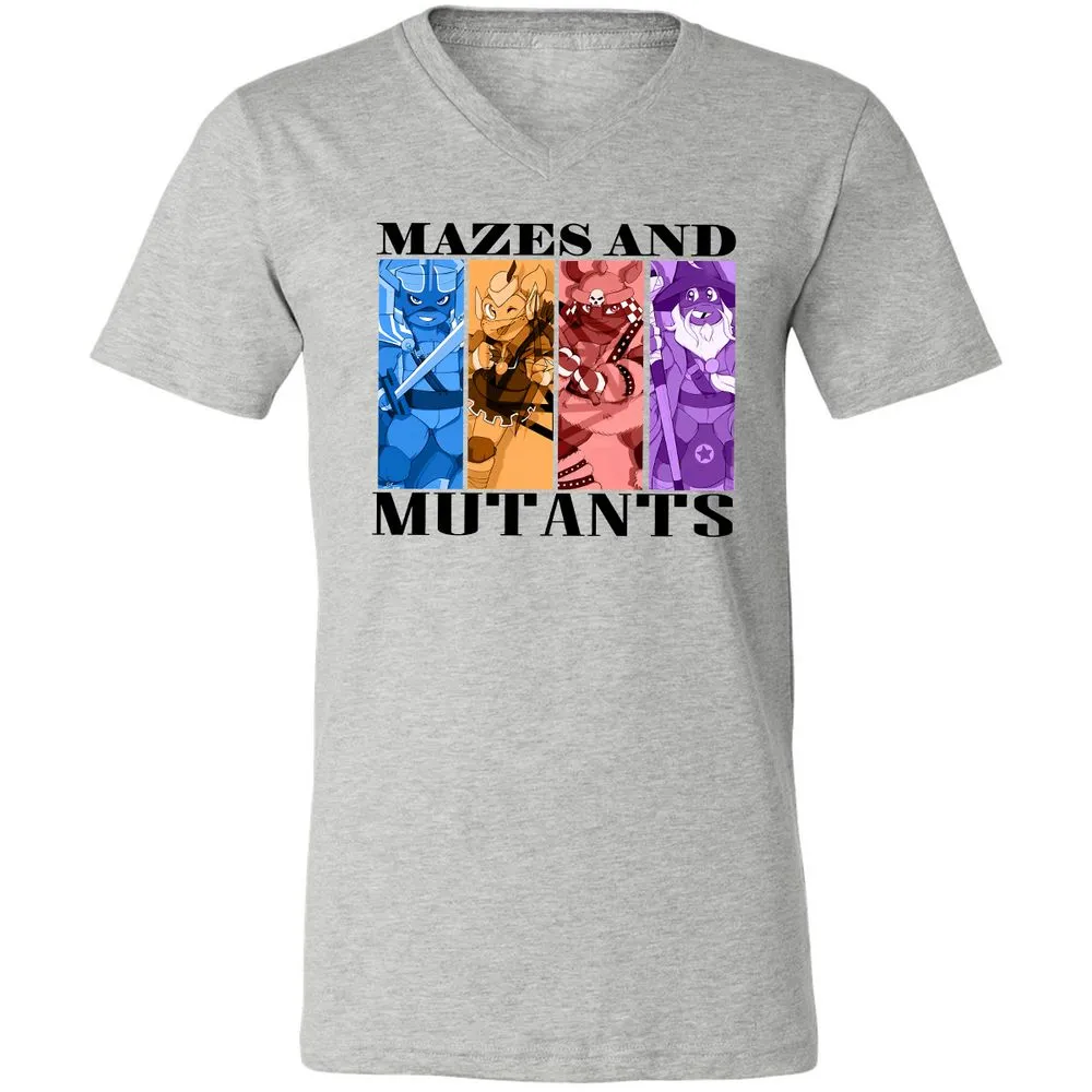 Mazes & Mutants Unisex V-Neck T-Shirt - Athletic Heather - 7