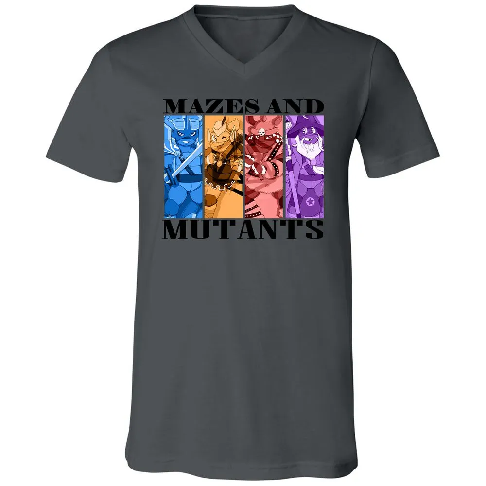 Mazes & Mutants Unisex V-Neck T-Shirt - Asphalt - 12