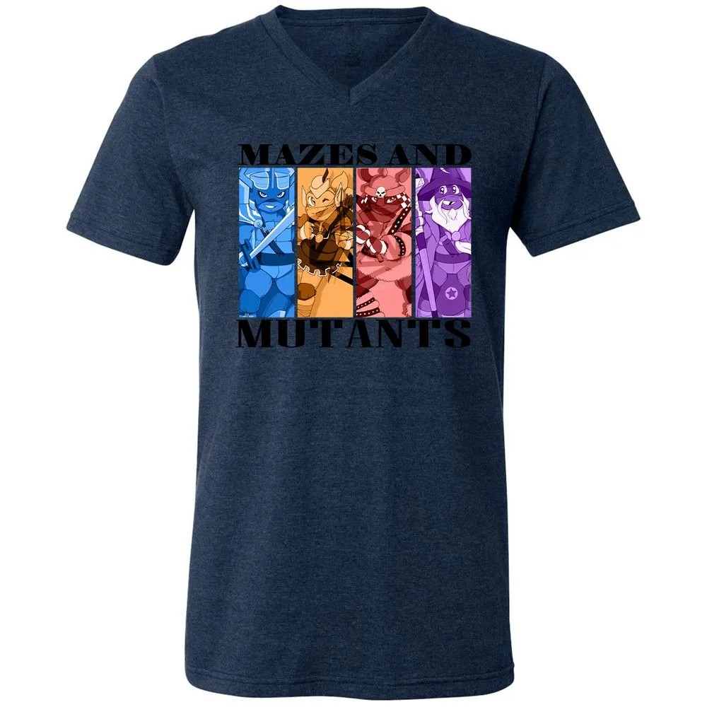 Mazes & Mutants Unisex V-Neck T-Shirt - Heather Navy - 15