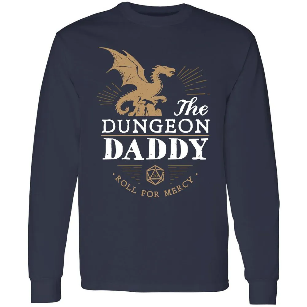 Dungeon Daddy Roll For Mercy Long Sleeve T-Shirt - Navy - 2