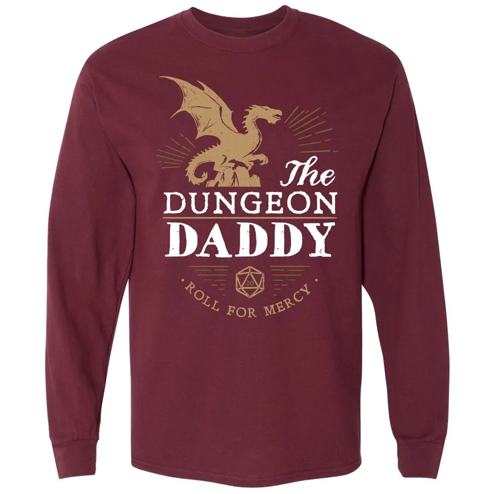 Dungeon Daddy Roll For Mercy Long Sleeve T-Shirt - Maroon - 11