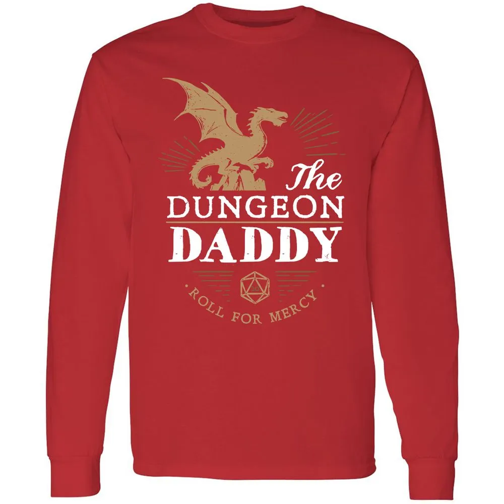 Dungeon Daddy Roll For Mercy Long Sleeve T-Shirt - Red - 14