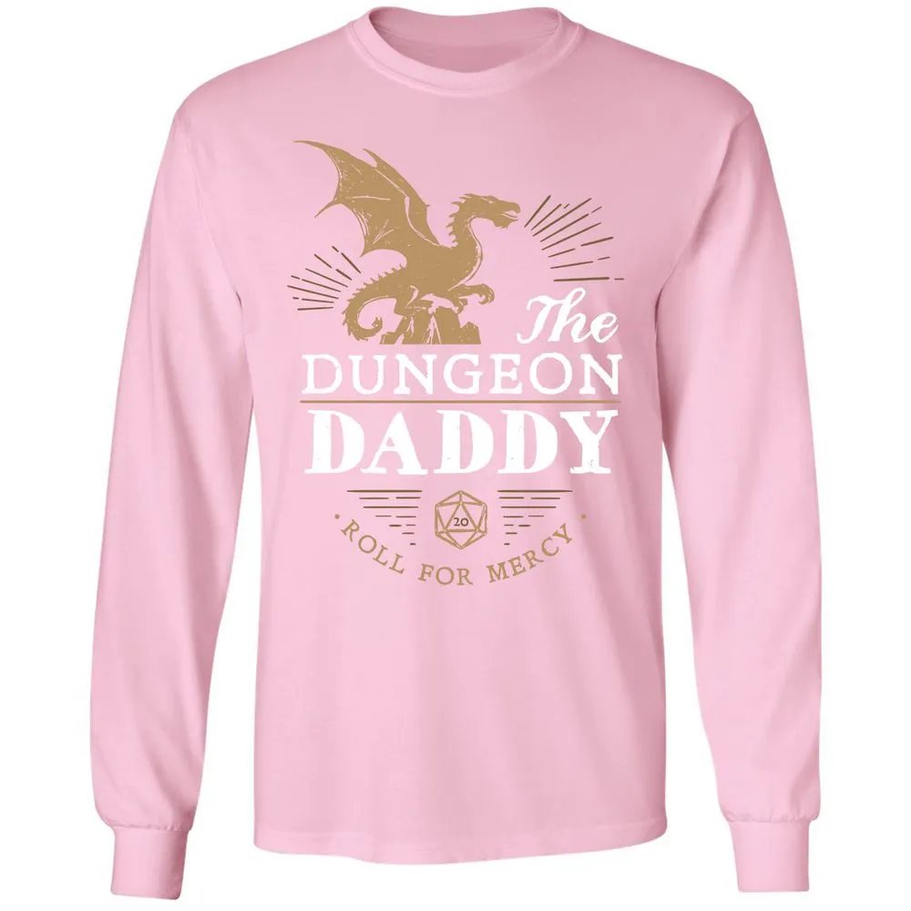 Dungeon Daddy Roll For Mercy Long Sleeve T-Shirt - Light Pink - 3