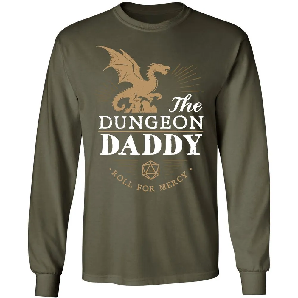 Dungeon Daddy Roll For Mercy Long Sleeve T-Shirt - Military Green - 16