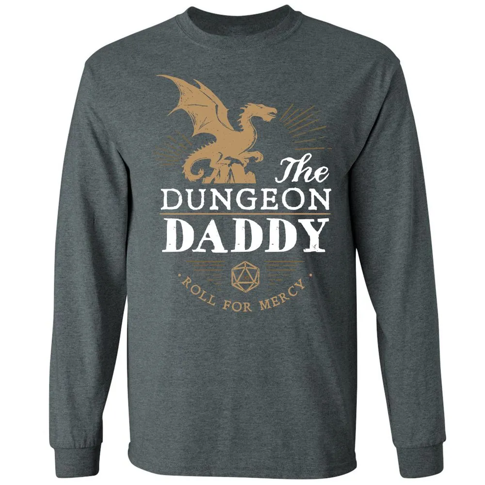 Dungeon Daddy Roll For Mercy Long Sleeve T-Shirt - Dark Heather - 15