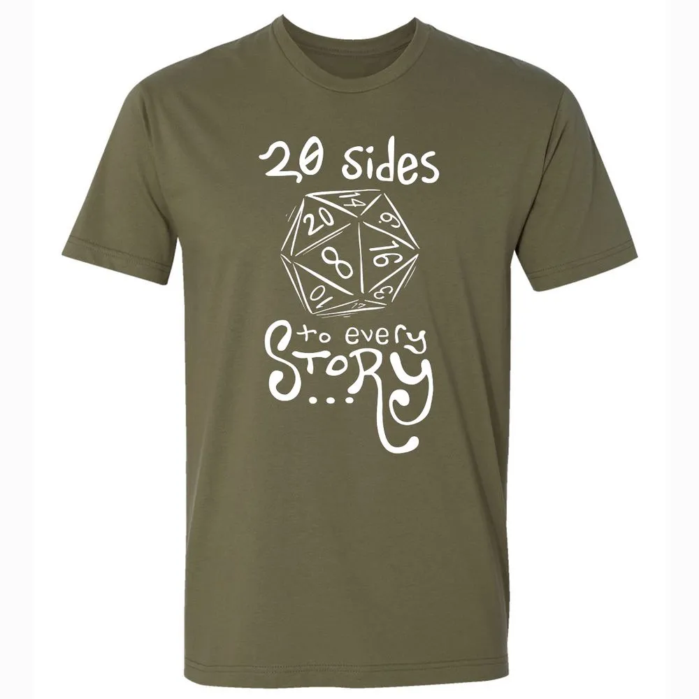 20 Sides to Every Story Premium Unisex T-Shirt - Military Green - 5