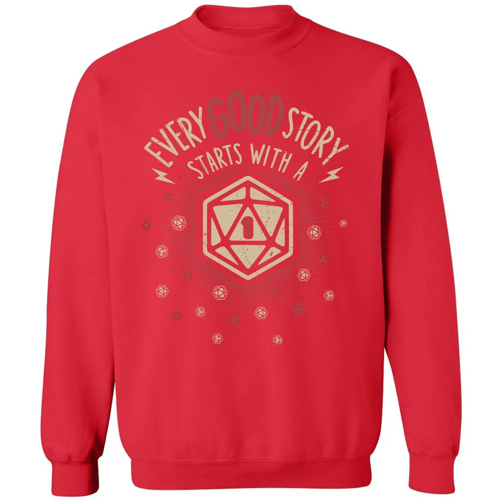 Good Story Starts With A 1 Classic Unisex Sweatshirt - Red - 5