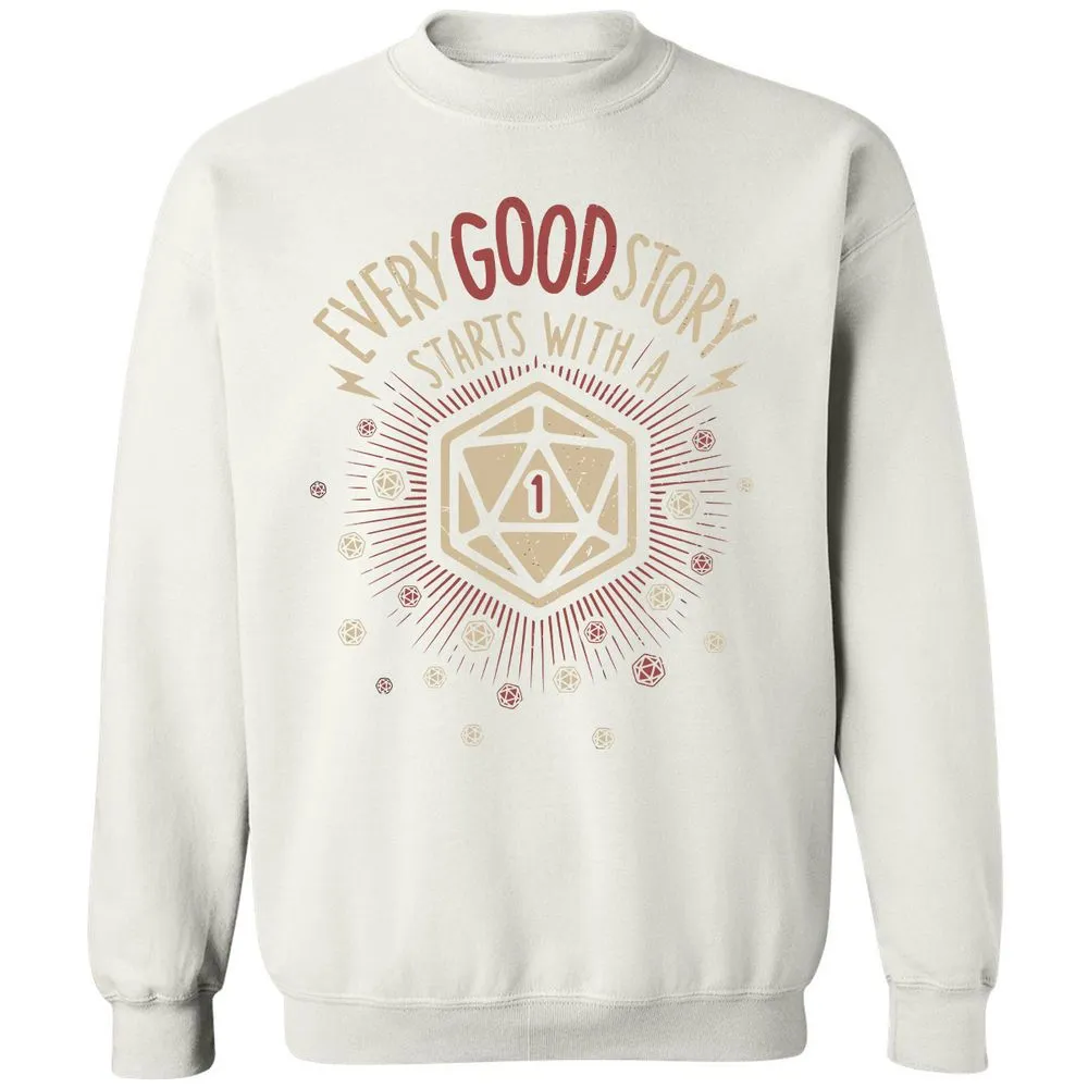 Good Story Starts With A 1 Classic Unisex Sweatshirt - White - 12