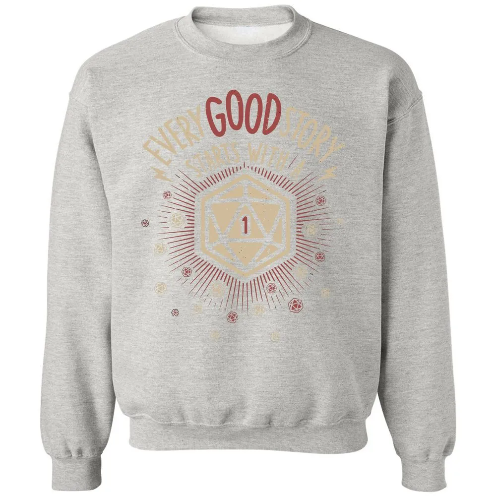 Good Story Starts With A 1 Classic Unisex Sweatshirt - Ash - 8