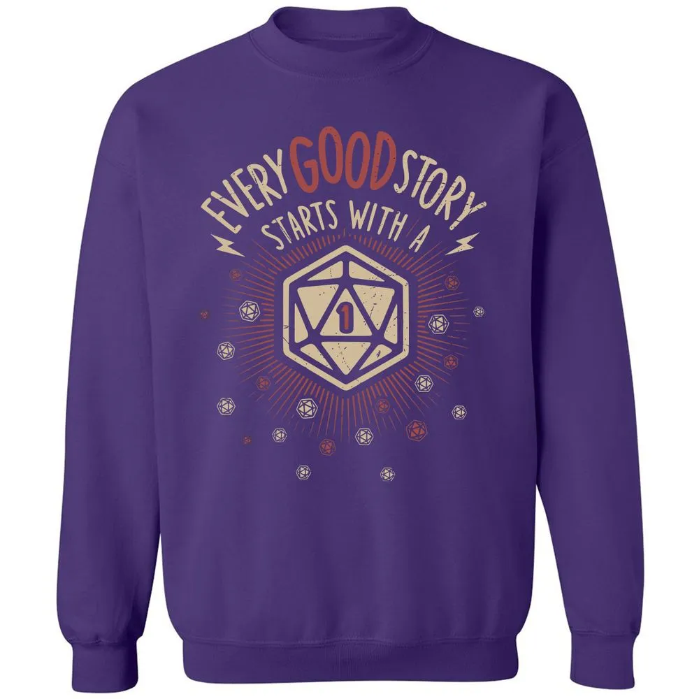 Good Story Starts With A 1 Classic Unisex Sweatshirt - Purple - 6