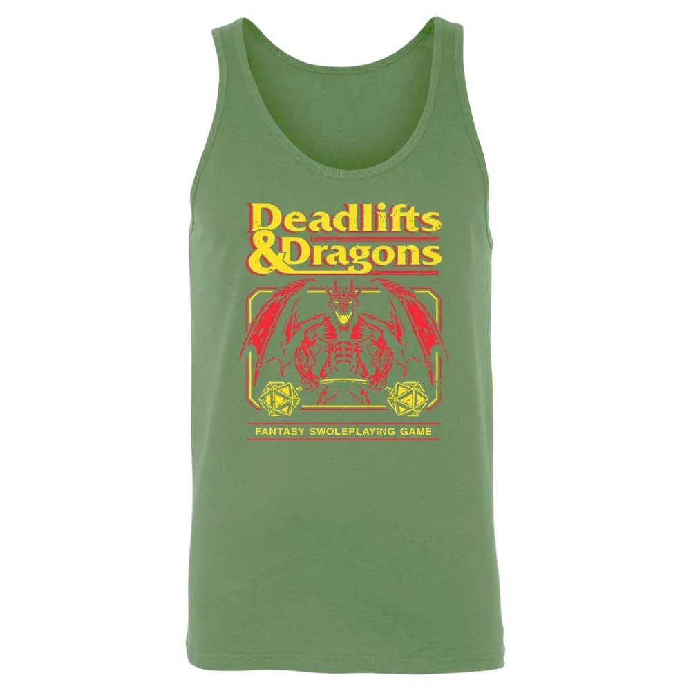 Deadlifts And Dragons Unisex Jersey Tank - Leaf - 10